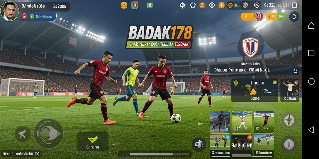 Tangkapan layar utama BADAK178 menampilkan aksi permainan sepak bola yang mendebarkan.