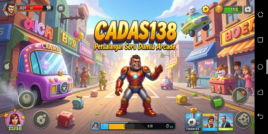 Tampilan gameplay seru di CADAS138 dengan karakter yang berwarna-warni.