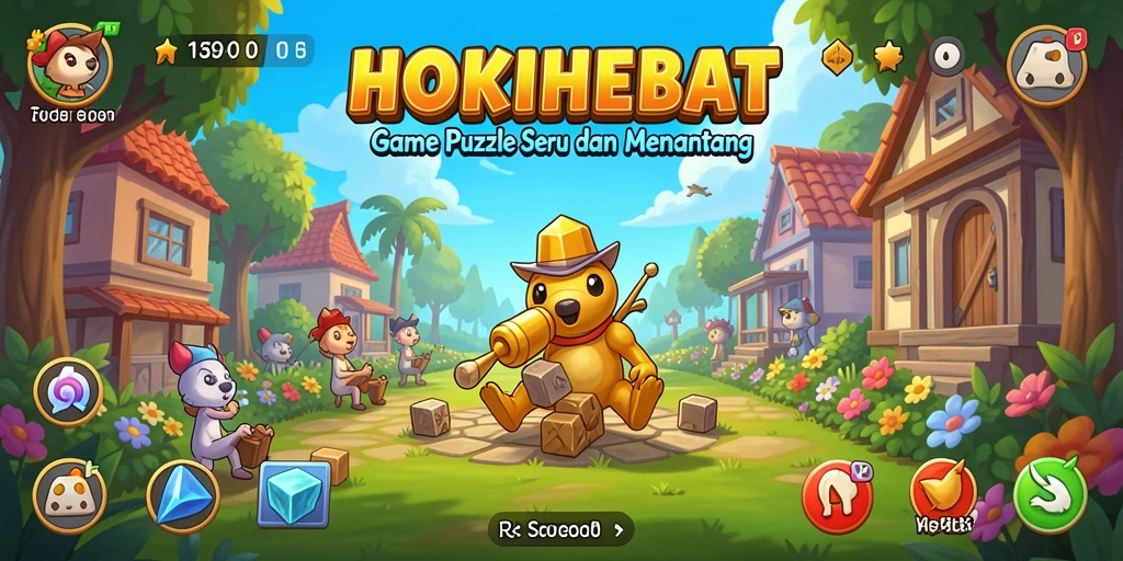 Screenshot HOKIHEBAT menampilkan gameplay Puzzle yang seru.