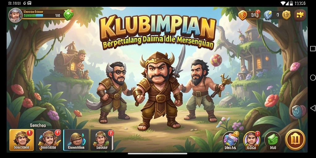 Tampilan menarik dari gameplay KLUBIMPIAN yang menghadirkan karakter-karakter lucu.