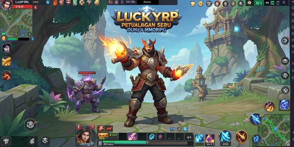 Screenshot gameplay <strong>LUCKYRP</strong> yang menunjukkan pertarungan epik dan petualangan seru.
