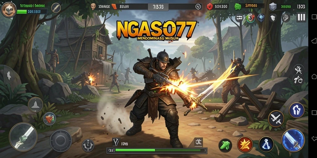 Tangkapan layar NGASO77 menampilkan aksi strategi seru dan intens.