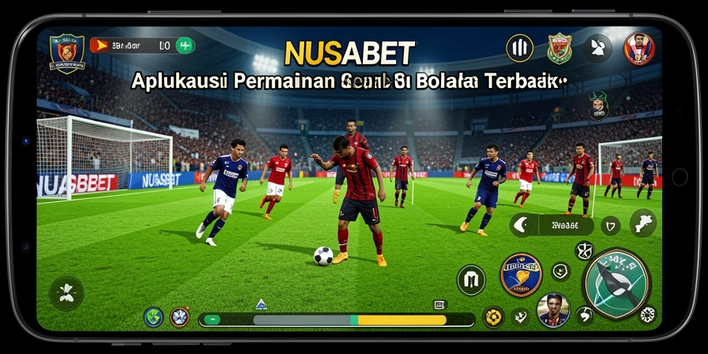 Tampilan gameplay NUSABET dengan aksi sepak bola yang mendebarkan.