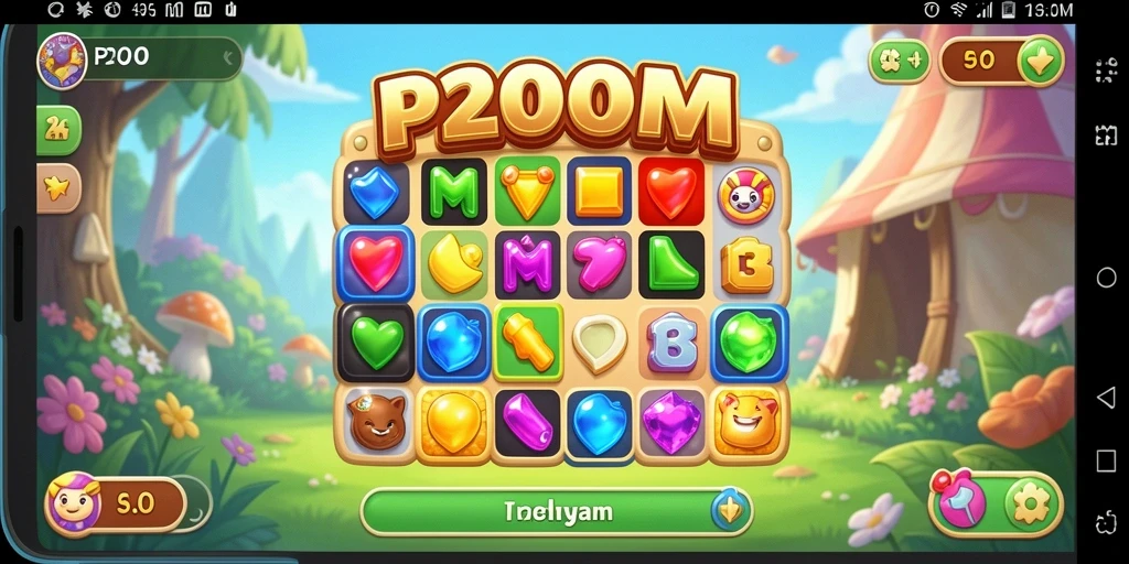 Gameplay seru mencocokkan permata berwarna di P200M.