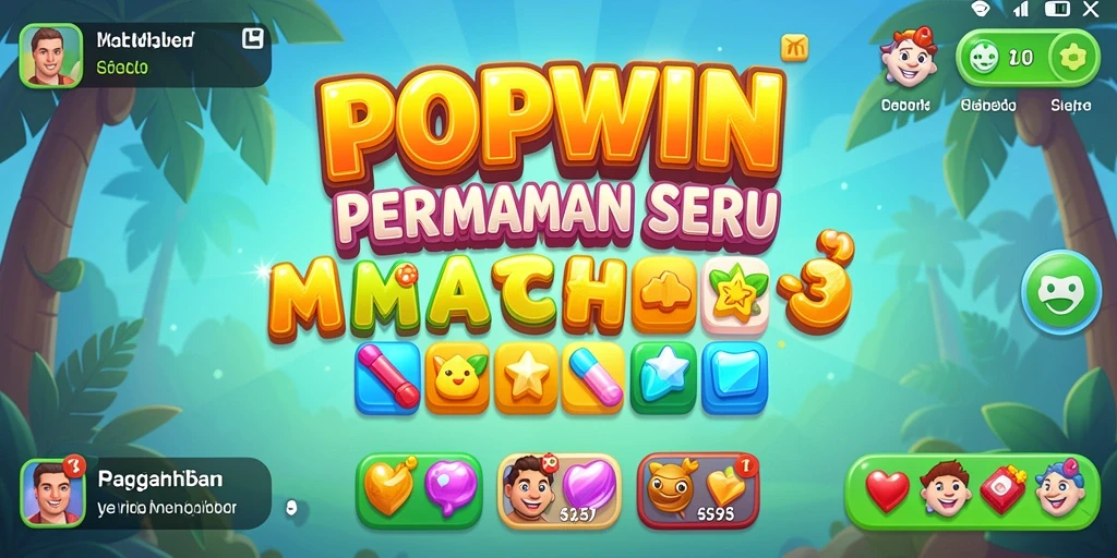 Screenshot menunjukkan gameplay menantang dan penuh warna dari POPWIN.