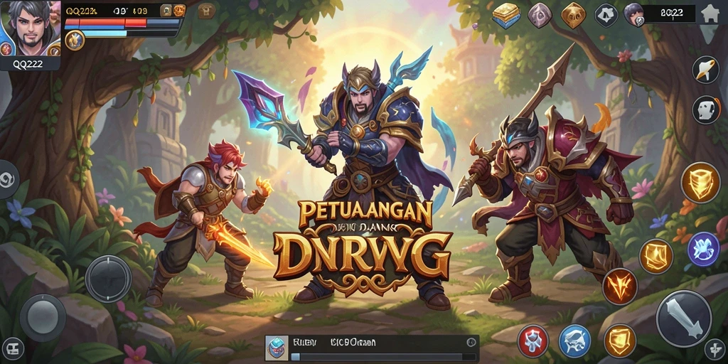 Tampilan screenshot QQ222 menampilkan aksi seru dalam pertarungan RPG.