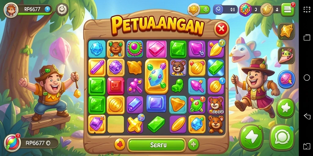 Tampilan gameplay seru dalam RP6677, lengkap dengan efek visual menarik.