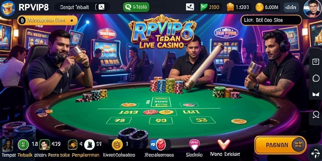Tampilan gameplay Live Casino RPVIP8 dengan dealer profesional dan suasana nyata.